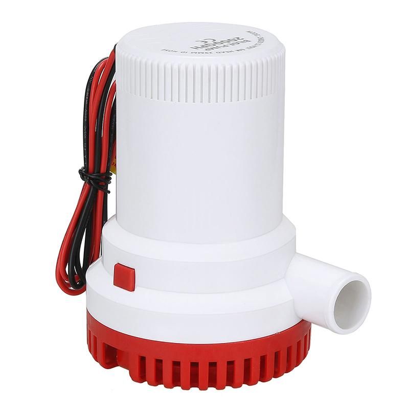 【BestGO】2000GPH MarineBilge Pump Submersible Yacht Boat 12V Caravan Fishing Sea red