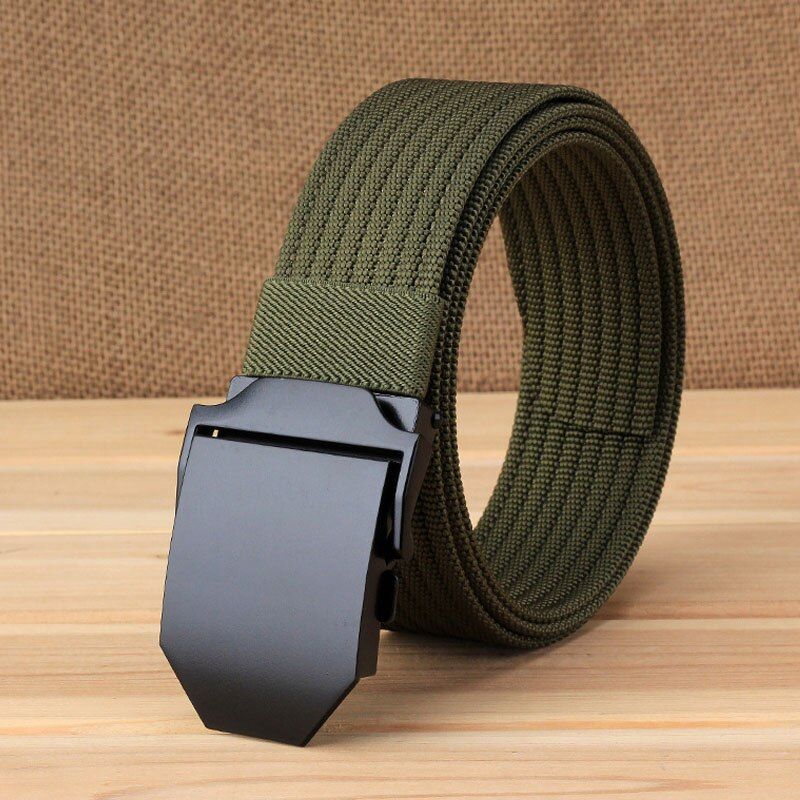 Black Quick Release Buckle Sports Belt Soft Wearable Nylon Unisex Tactical Belt Easy Belt Men's Outdoor Sports Accessories
