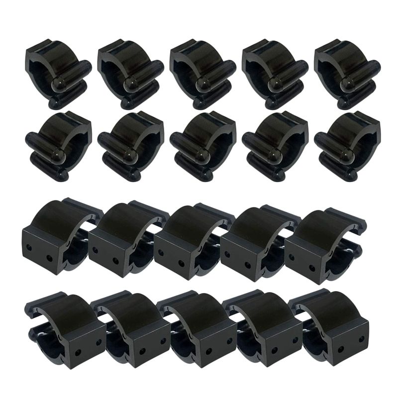 20 Pieces Regular Fishing Rod Storage Clips, Fishing Pole Holder Clip Storage Rack, 2 Style & 10Pcs Each Style - Big for Hold Handle, Small for Hold Your Pole