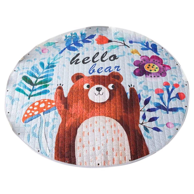 Kids Play Rug Cute Cartoon Bear Rug Backing Great For Nursery Baby,Parfect Gift For Kids Bedroom Play Room Classroom