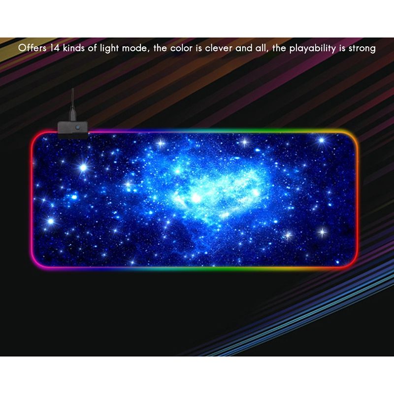 RGB Luminous Mouse Pad 800X300X4MM Keyboard Pad Symphony Gloss 7 LED Mode Adjustable Mouse Pad