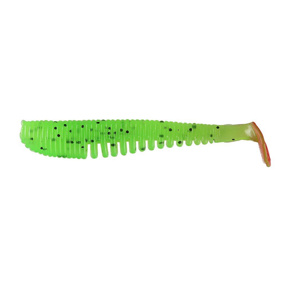 HA SL00111 With Two-color T Tail Simulation Fish Fake Bait Road Lure Bait-G green green black dot + red