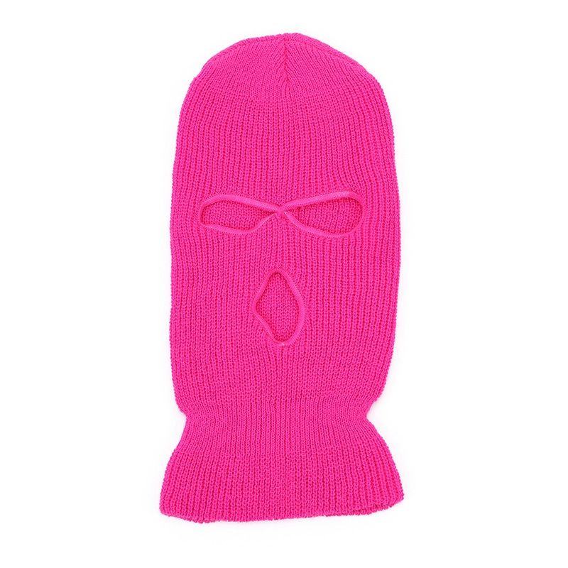 3-Holes Full Face Cover Winter Balaclava Cycling Hat for Men and Women Outdoor Sports Pink