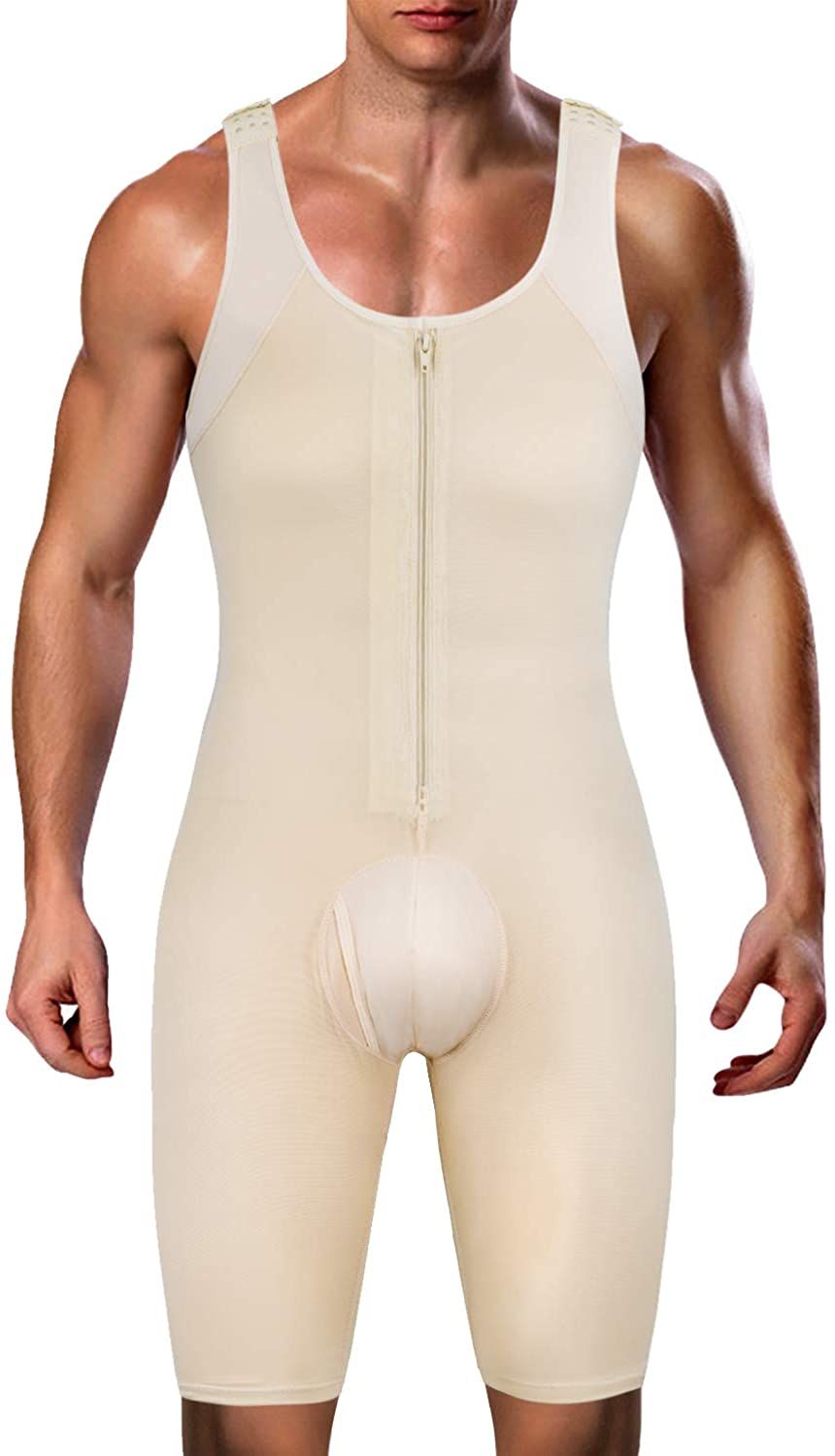 Men Compression Bodysuit Shaper Tummy Control Suit Weight Loss Underwork Slimming Body Shapewear