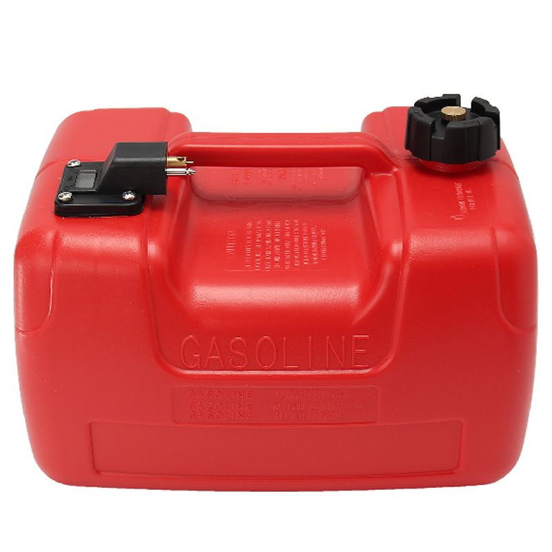 12L Portable Boat Yacht Engine Marine Outboard Fuel Tank Oil Box with Connector Red Plastic Corrosion-Resistant Anti-Static