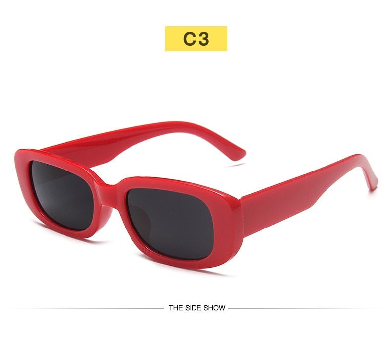 Color Street Photography Glasses Small Rectangle Sunglasses Women Vintage Designer Square Sun Glasses Shades Female