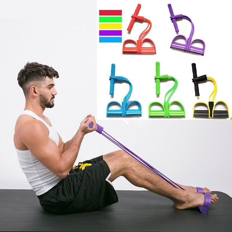 Pull Reducer Body Fitness Trimmer 4 Powerful Resistance Band Gym,Yoga Sports Exercise