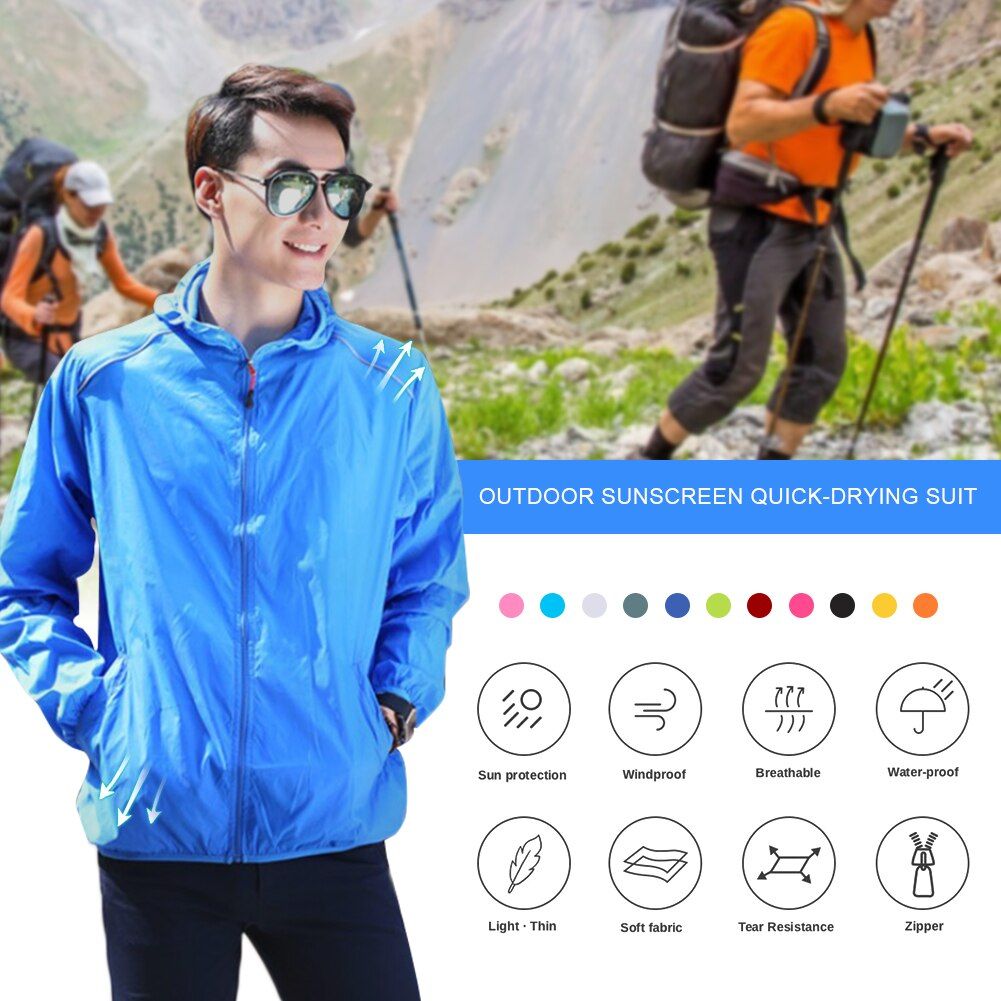 Men Women Hiking Jacket Waterproof Quick Dry Camping  Clothes Anti UV Windbreaker Sun-Protective Outdoor Srts Coats