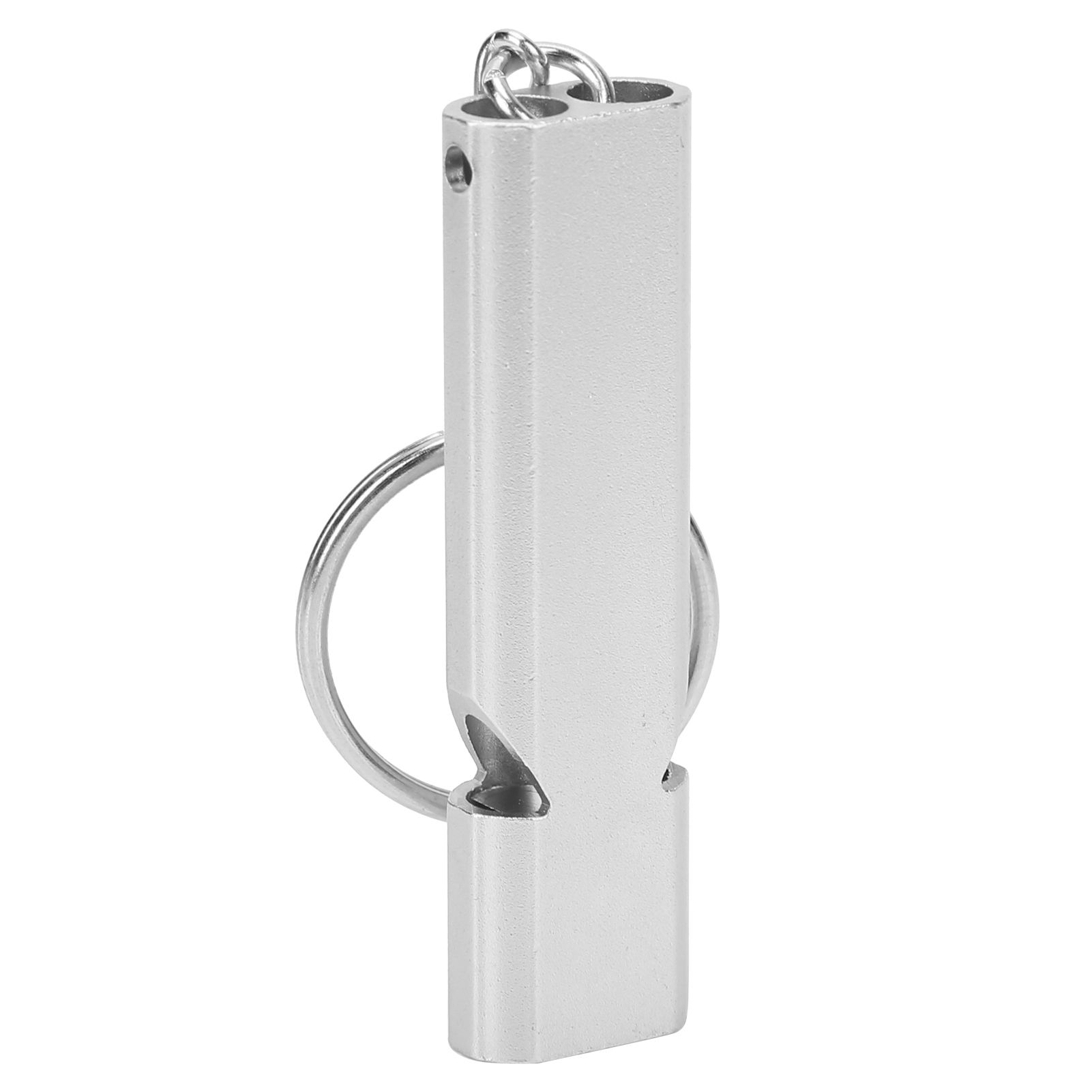 Outdoor General Survival Aluminum Alloy Double Pipes Whistle Accessory +Keychain