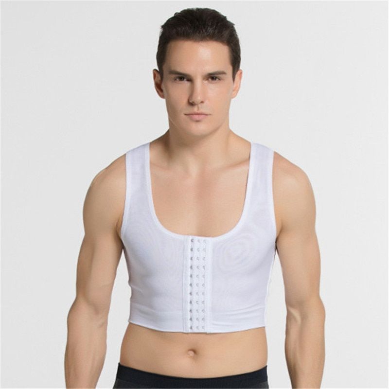 Men Chest Shaper Bodybuilding Slimming Belly Abdomen Tummy Fat Burn Posture Corrector Compression Shirt Corset For Male