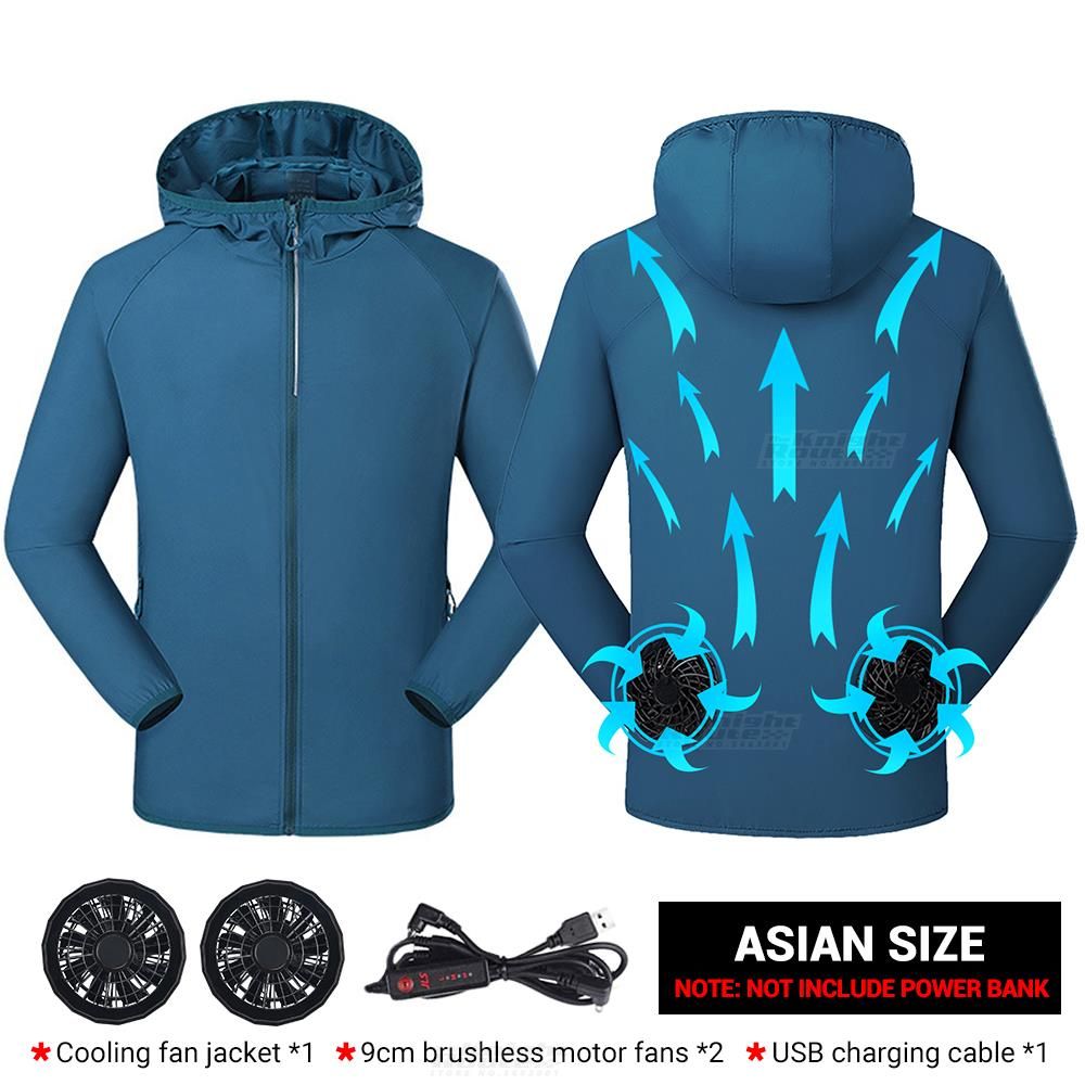 Summer Cooling Fan Jacket Windbreaker Cycling Fishing Women USB Power Supply Camping Running Hiking Air Conditioning Clothes