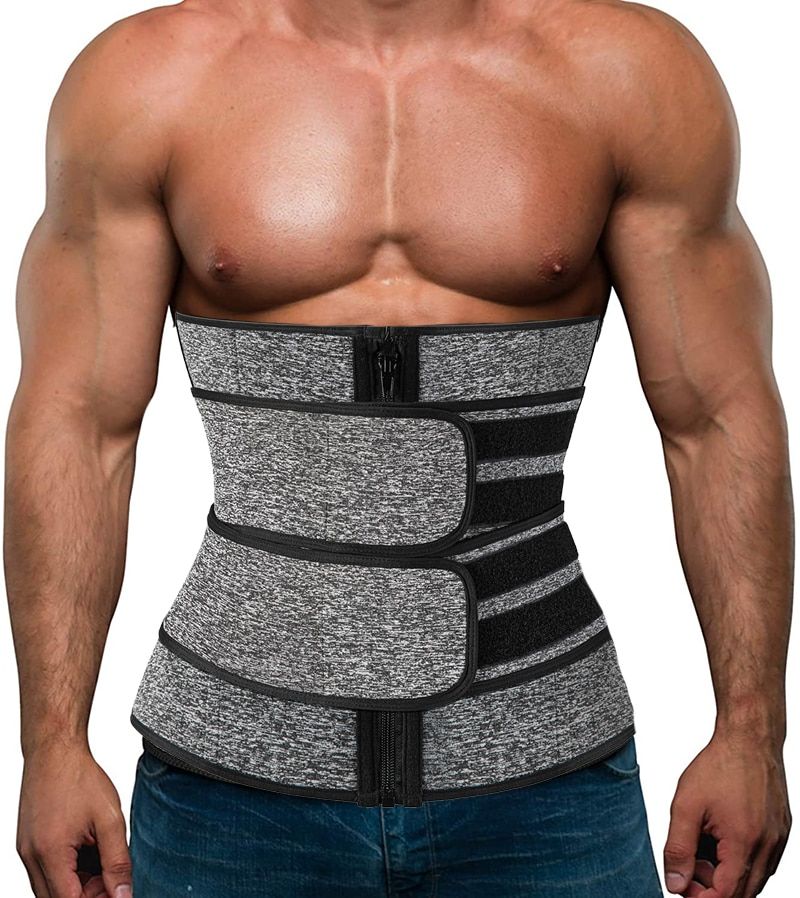 Mens Workout Waist Trainer Neoprene Corset Sauna Sweat Trimmer Cincher Slimming Belly with Belts Fitness Body Shaper Lose Weight