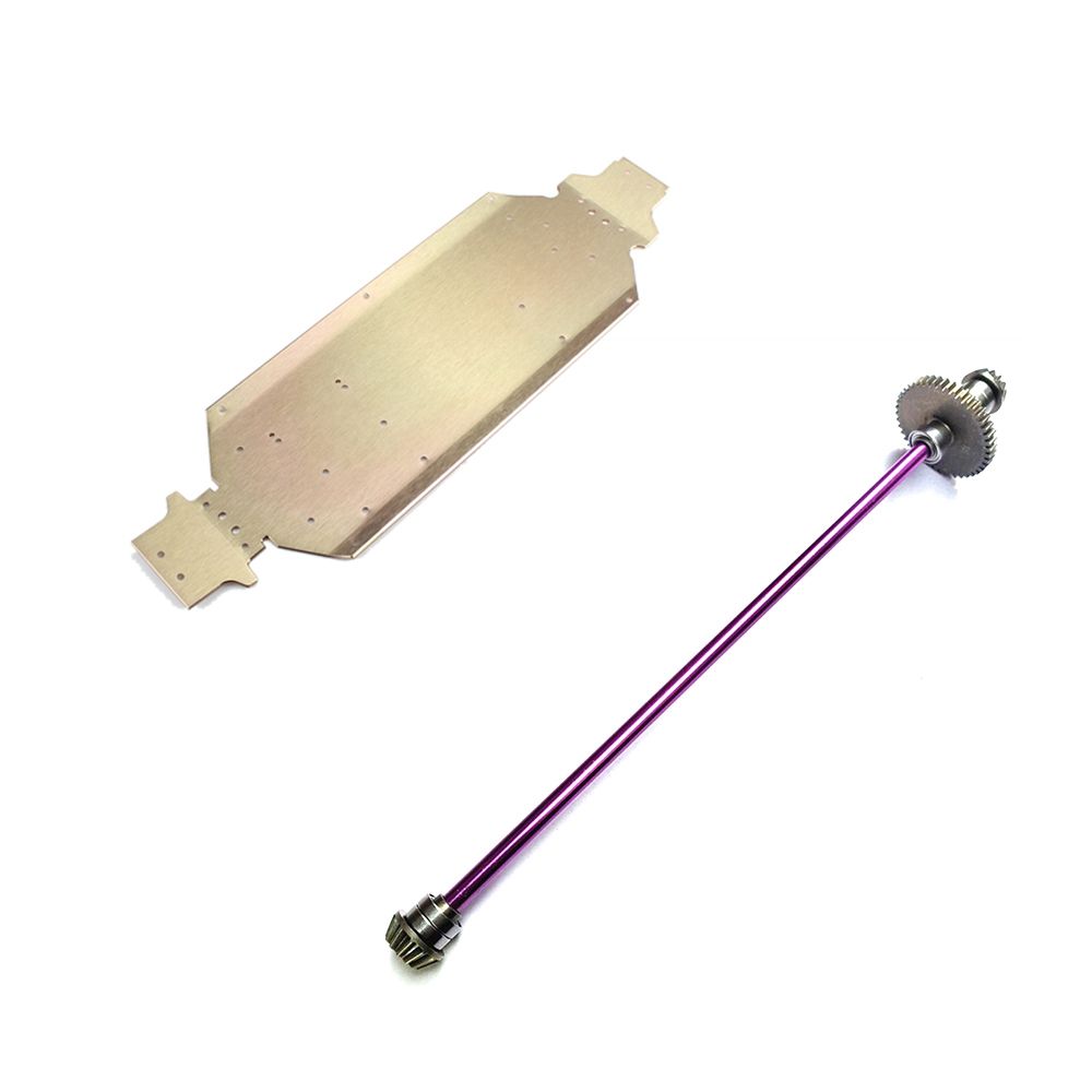 NANLIY- for Wltoys 124019 124018 1/12 Metal Chassis Body Frame Board & Metal Main Central Axle Drive Shaft
