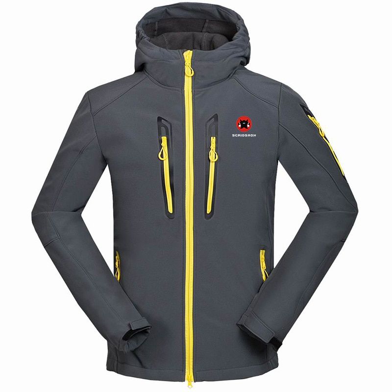 Autumn Winter Outdoor Men Camping Waterproof Soft shell Jacket Quick Dry Fleece Thermal Climbing Coat Hiking Jacket