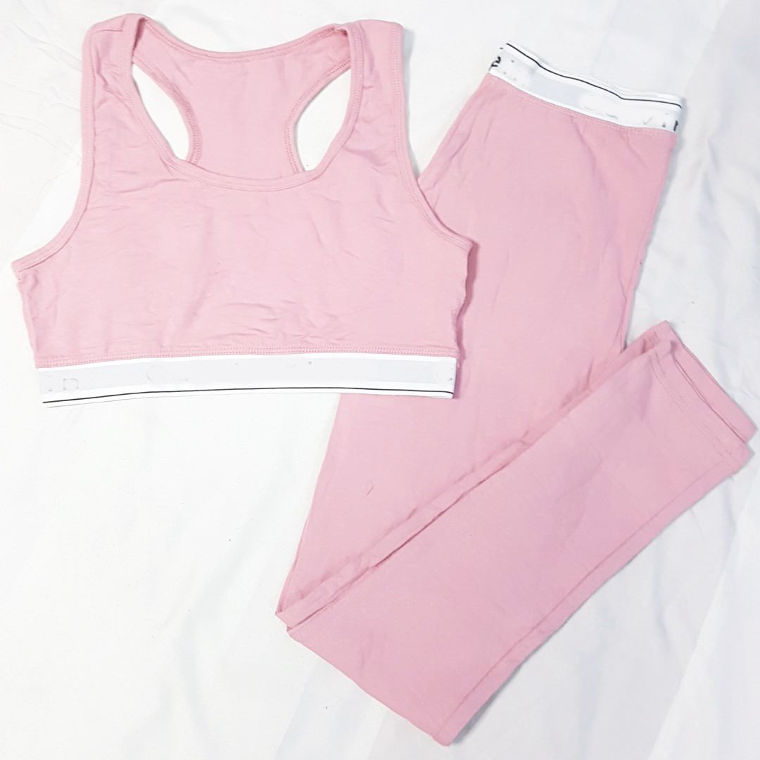 Ladies Modern Cotton Sports Bra and Leggings Set for Women - Sports Bra