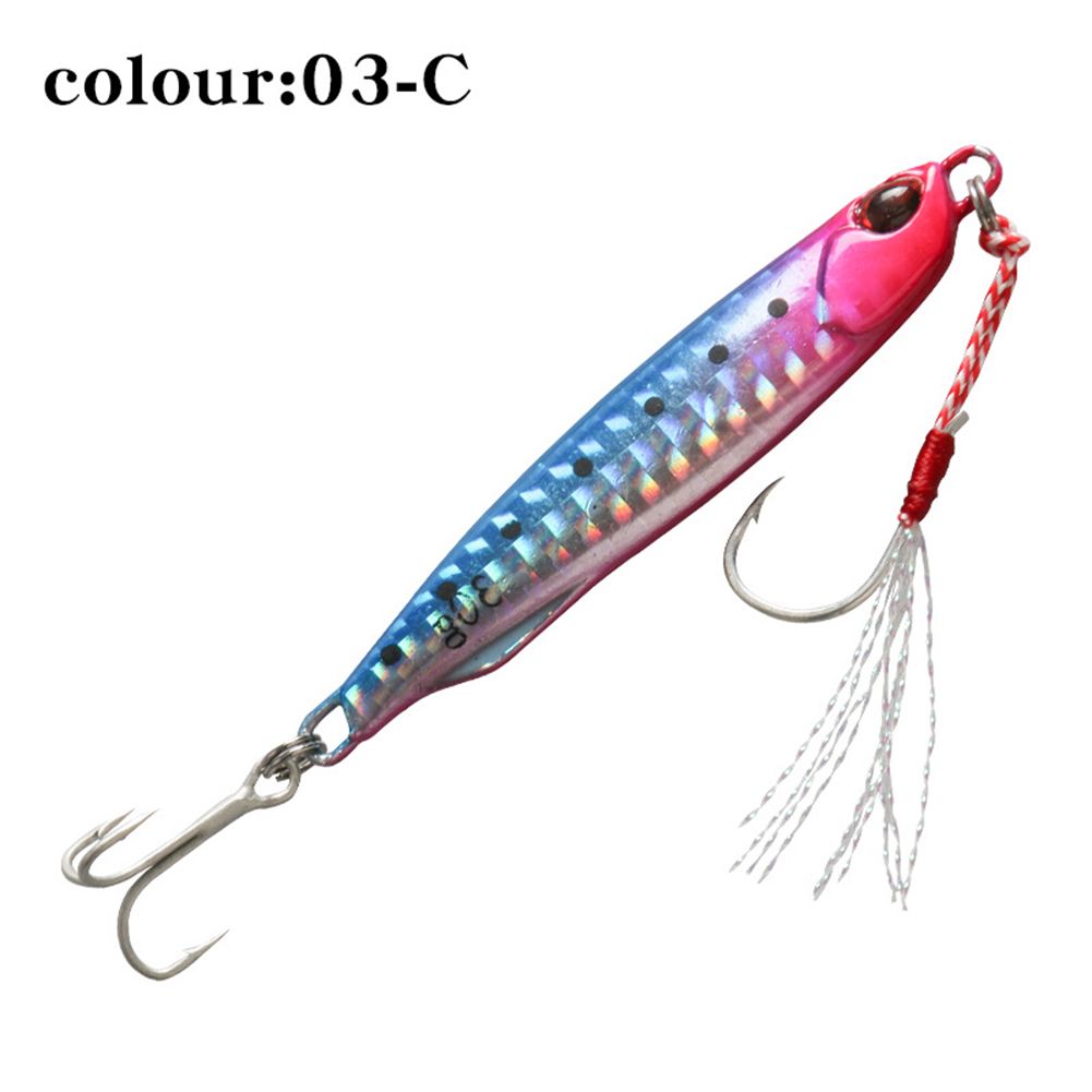 Metal Double Hook Fishing Bait Long Throw 30g 40g Iron Plate Sub-bait Freshwater Sea Sequins Vib Artificial Jigging Lure