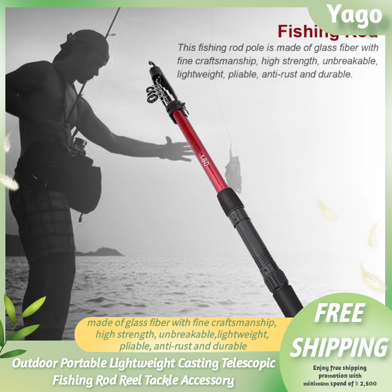 Outdoor Portable Lightweight Casting Telescopic Fishing Rod Reel Tackle Accessory 1.8m