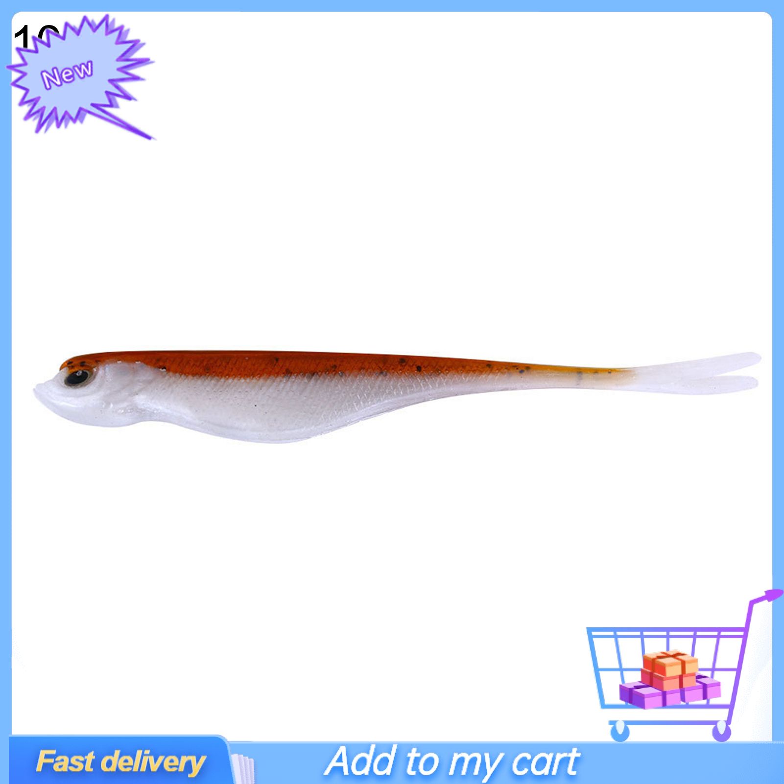 5Pcs 12cm Bicolor Double Tail  Bionic Lure Soft Fish Bait Fishing Accessory