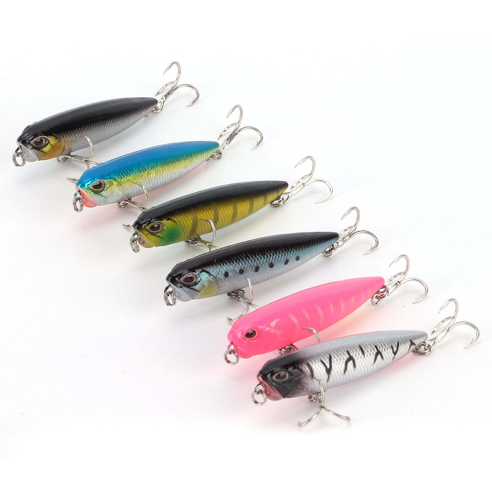 Topwater Pencil Fishing Lure Floating Artificial Hard Bait Fish Wobblers Eyes