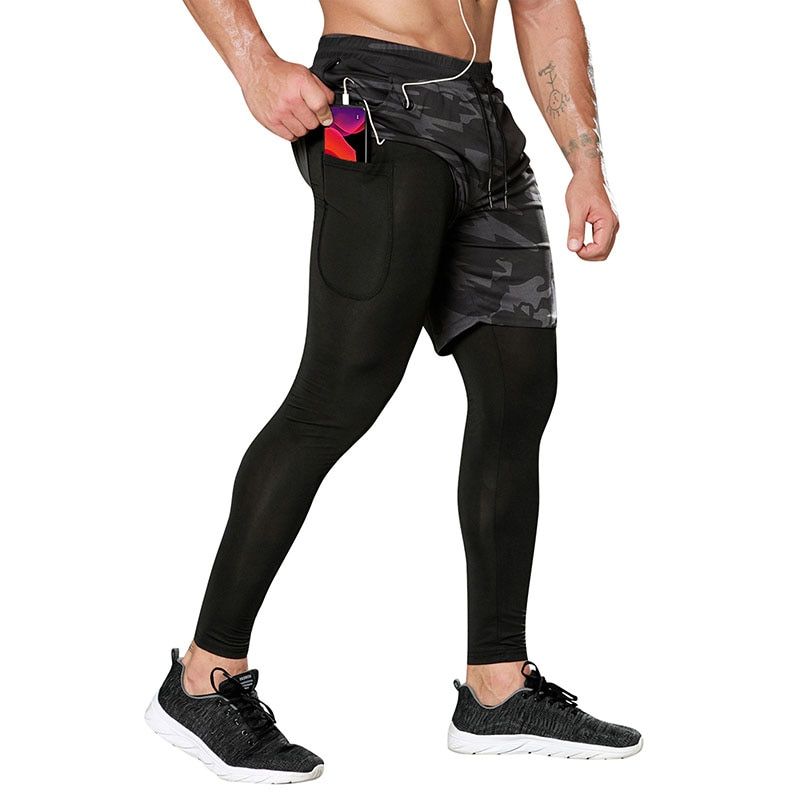 Corset Slimming Sport Pants Men Faja Hombre Fitness Quick Drying Underwear Body Shaper Men Underpants Shapewear 2 In 1 Pants