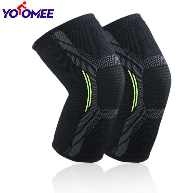 Yoomee 2 Pcs New Sports Tenis Basketball Knee Support Nylon Knee Pads Fitness Running Men and Women Breathable Three-dimensional Knitted Knee Pads