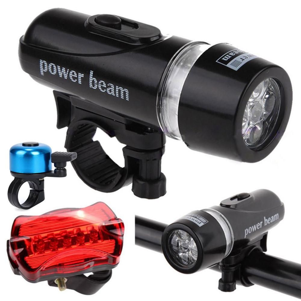 Waterproof Lamp Bike Bicycle Front LED Head Light + Rear Safety Flashlight
