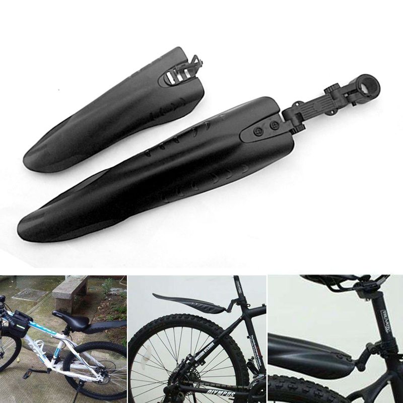 Black Mountain Bike Bicycle Road Tire Front Rear Mudguard Fender Set Mud Guard Big flying fish -black