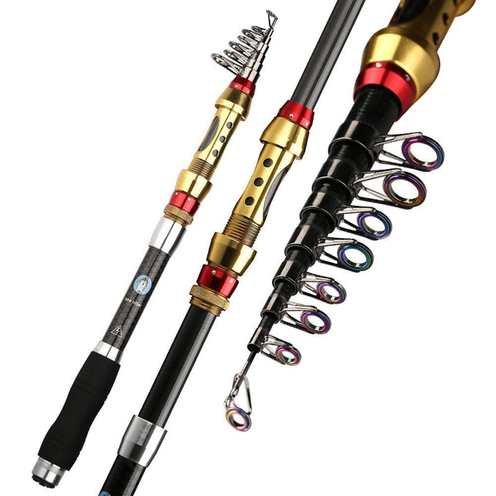 Telescopic Fishing Rod Carbon Fiber Travel Spinning Pole