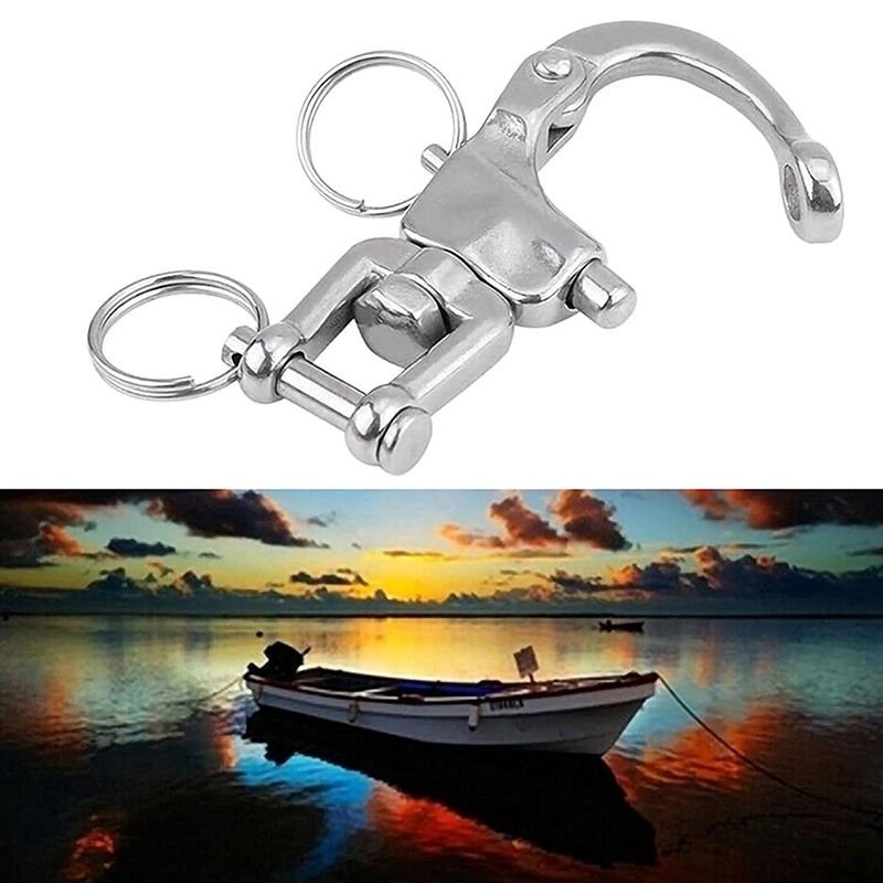 316 Stainless Steel Swivel Shackle Fork-Type Swivel Spring Shackle Suitable for Marine Yacht Hardware