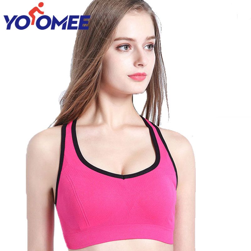 Yoomee Sports Bras Padded Seamless High Impact Support for Yoga Gym Workout Fitness