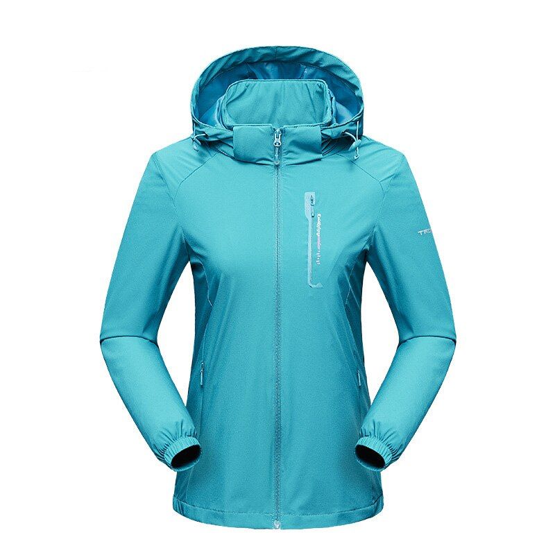 Men Women Breathable Elastic Hiking Jacket Outdoor Thin Windproof Tactical Climbing Jacket Sport Running Hoodie Windbreaker