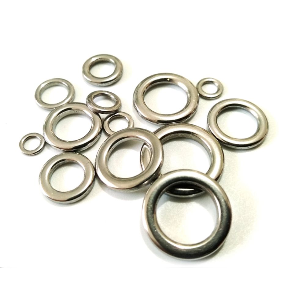 Yfashion 100pcs Solid Stainless Steel Jigging Rings Slow Pitch Vertical Jigging ackle Lure Accessories 0#～14#