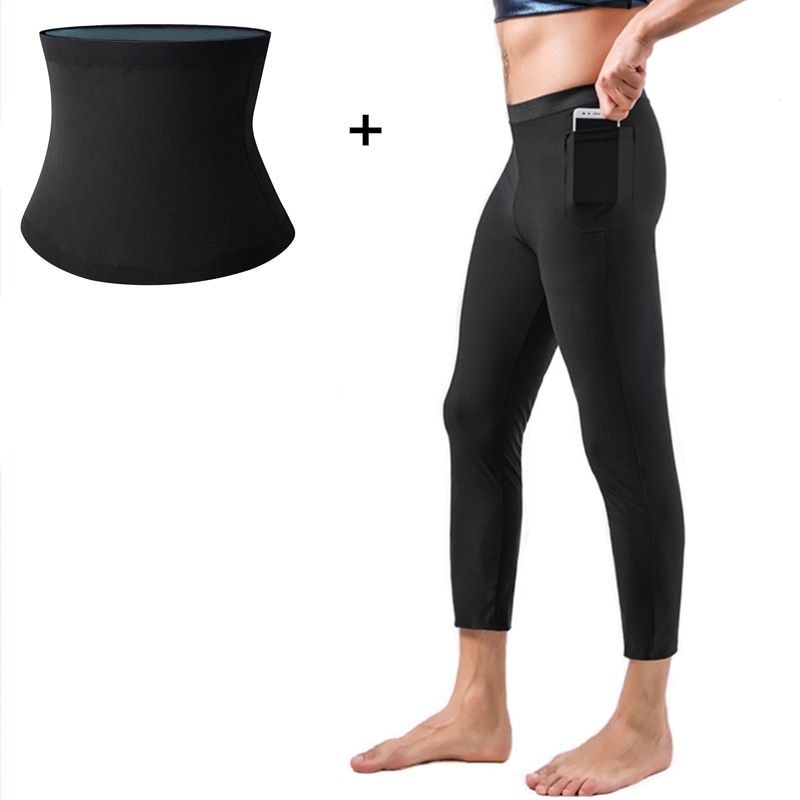 Slimming Shorts Weight Loss Waist Trainer Corset Men Body Shaper Hot Thermo Pants Belt Fitness Shapewear Set Sweat Sauna Suits
