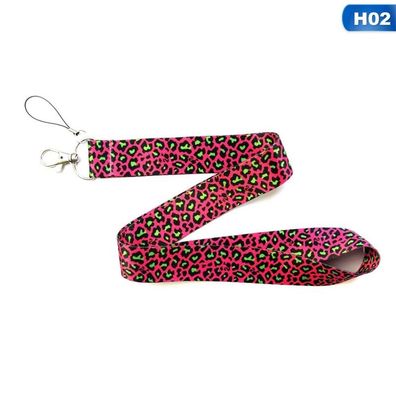 1PC Leopard Key Lanyard Cheetah ID Badge Holders Key Holder Necklace Phone Neck Straps with Keyring
