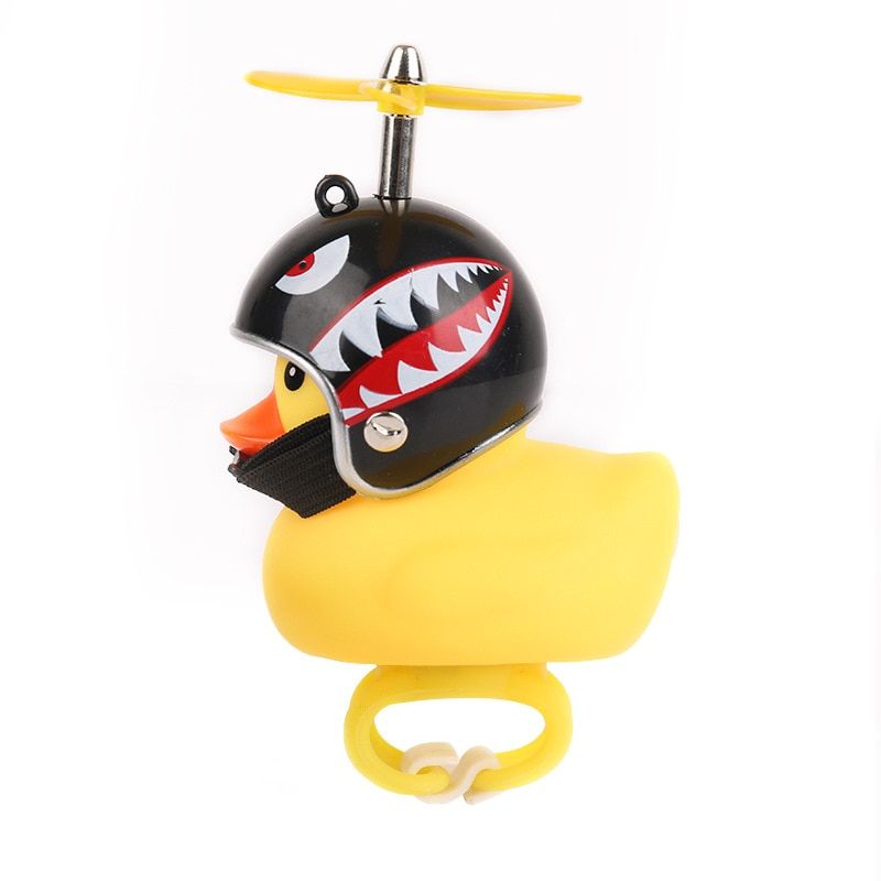 Bicycle Light Cartoon Little Yellow Duck Helmet Head Light Shining Duck Bicycle Warning Bells Handlebar Bicycle Accessories-N