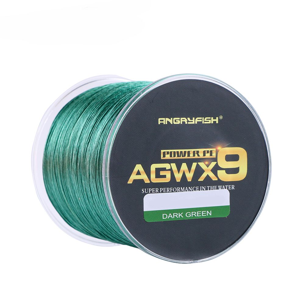 Yfashion ANGRYFISH Diominate X9 PE Line 9 Strands Weaves Braided 500m/547yds Super Strong  15LB-100LB Dark een
