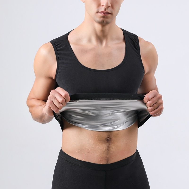 Men Sauna Shapewear Sweat Vest Hot Thermo Sauna Tank Tops Body Shaper Slimming Vest Waist Trainer Corset Fitness Workout Suits