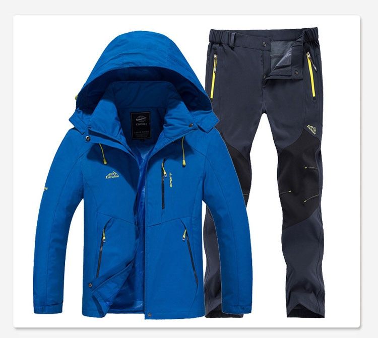 TRVLWEGO Men Spring Fishing Hiking Jackets Trousers Set Camping Climbing Autumn Outdoor Travel Quick Dry Suit Pant