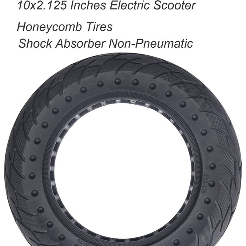 Solid Tires 10X2.125 Inch Electric Scooter Wheels Replace Tire Front or Rear Honeycomb Tires Solid Hole Shock Absorber
