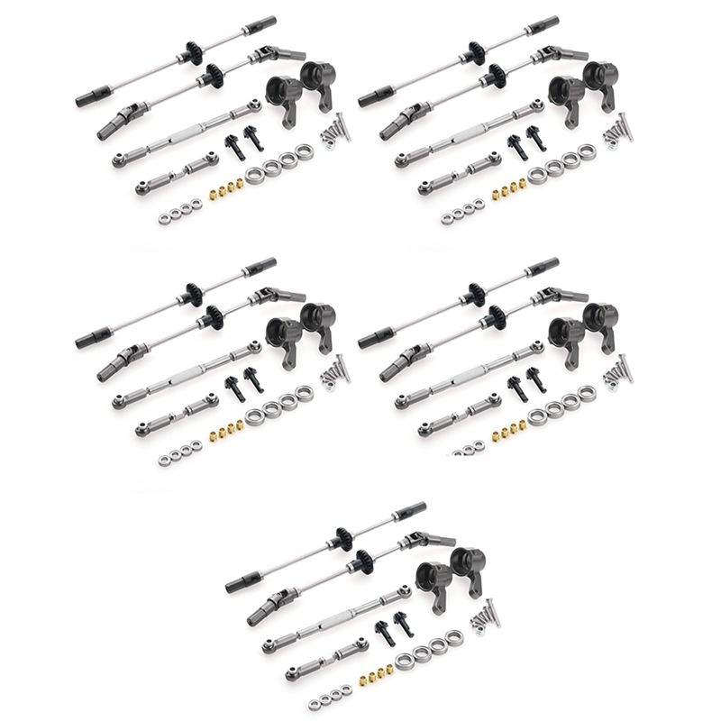 5X Upgrade Steel Gear Bridge Axle Gear Steering Cup Kit for MN D90 D91 MN99 MN99S 1/12 RC Car Spare Parts,F+R
