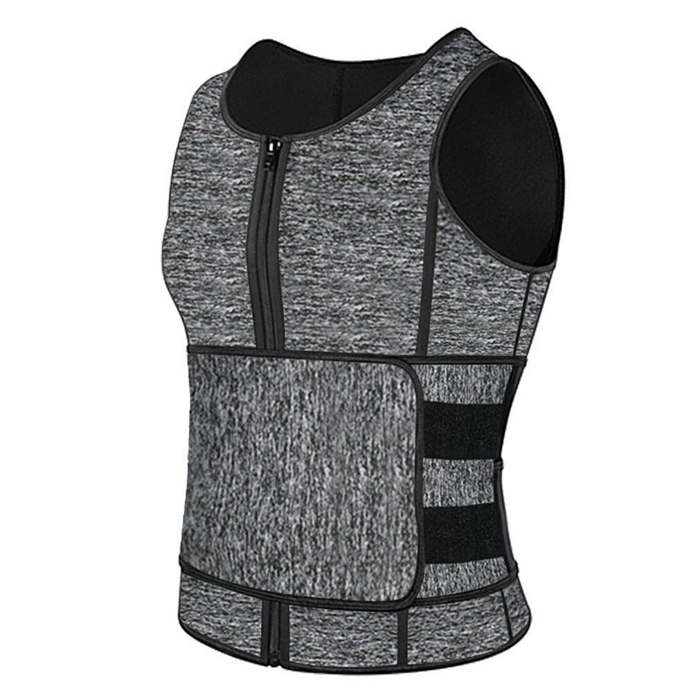 Men Body Shaper Waist Trainer Sauna Vest Double Belt Abdomen Slimming Sweat Vest Fat Burner Shapewear Tank Tops Fitness Belt