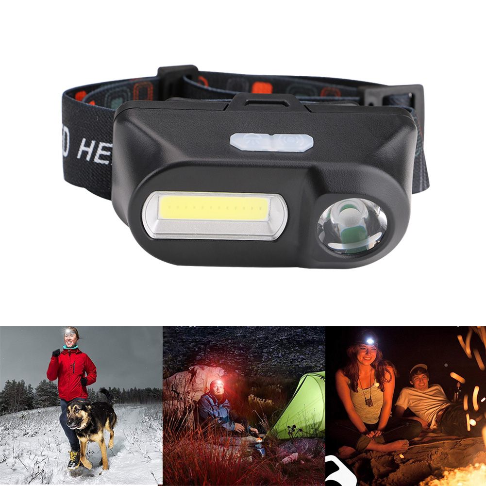 Double Light Source Induction Switch LED Headlamp Motion Sensor Headlight USB Rechargeable head lamp Torch USB Charging