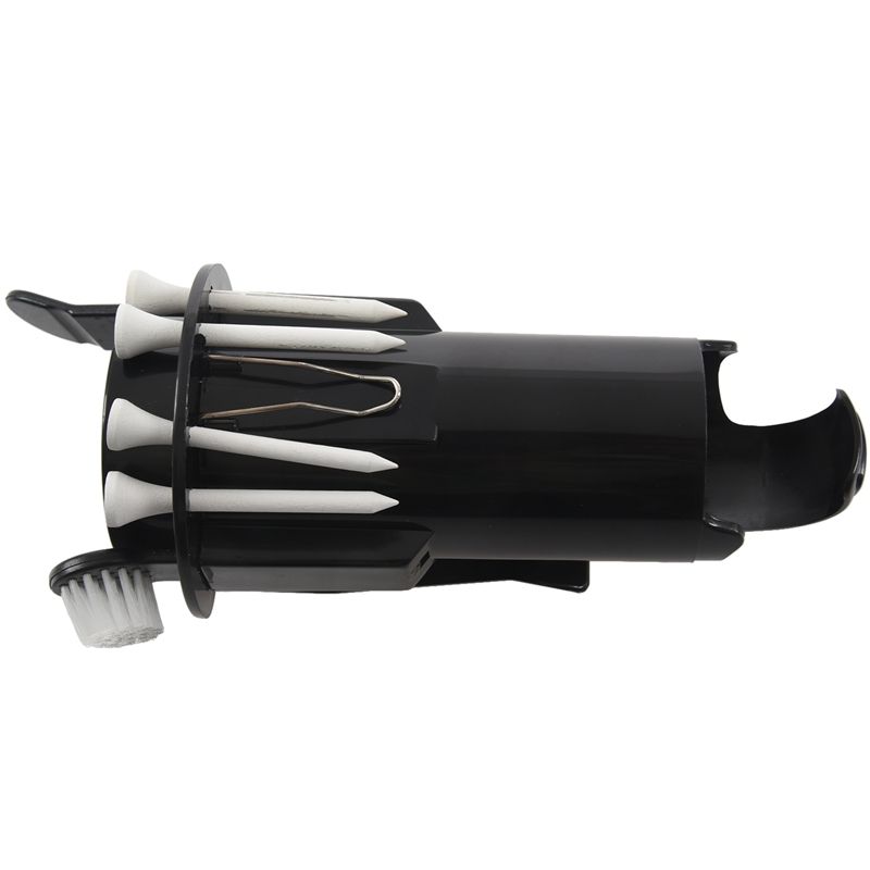 Golf Ball Tee Holder Golf Pro Clip Caddy with Nylon Brush Divot Tool
