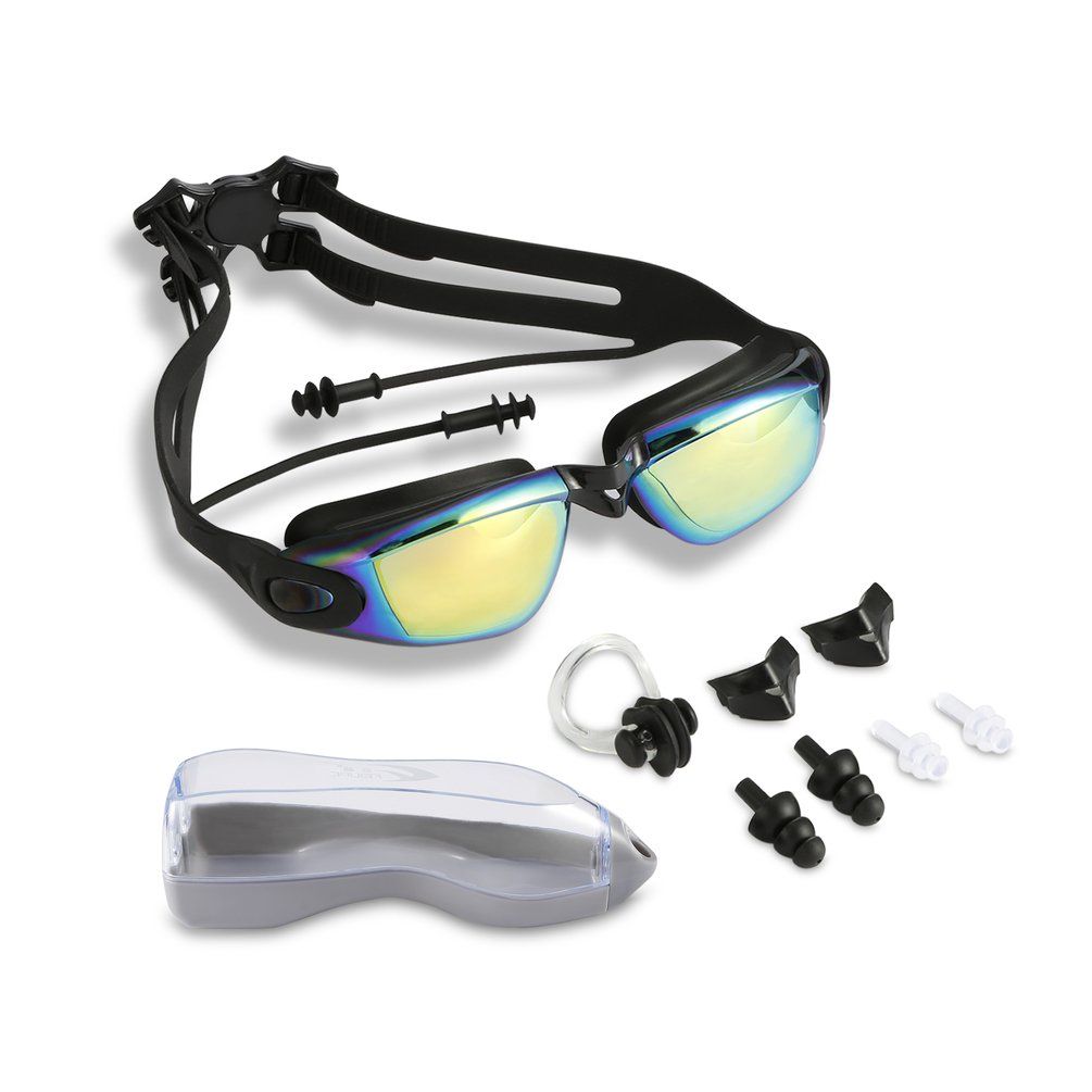 Colorful Plating HD Anti-Fog Adjustable Headband Soft Silicone Swim Goggle