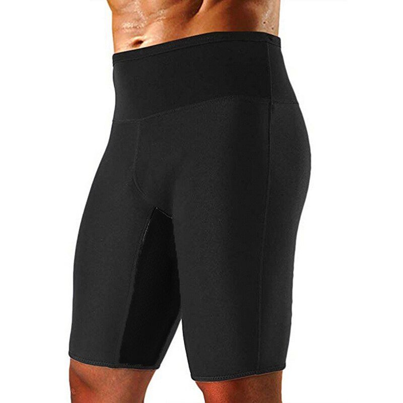 NEW Sweat Sauna Shorts Men's Fat Burning Waist Trainer High Waist Fitness Running Sports Underwear Abdomen Belly Shaper Shorts