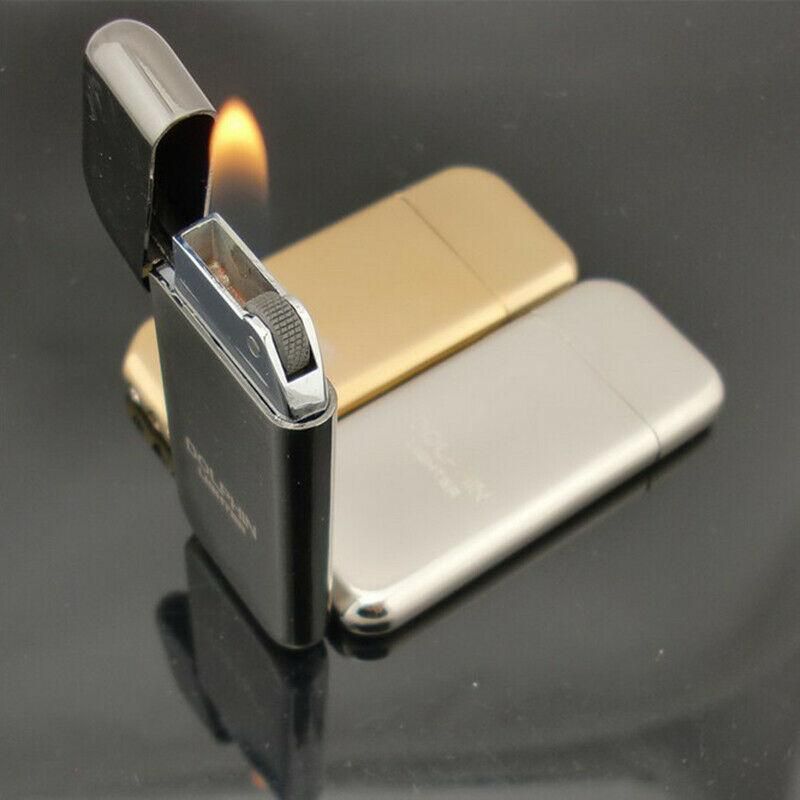 Dolphin Metal Cigar Smoking Lighters Accessories Flint Gas Lighter Square Side Slip Wheel Mini Lighters Firestone Loud
