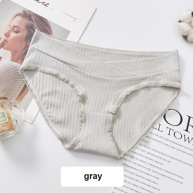 Women's Underwear Cotton Seamless Pregnant women's underwear women's low-waist belly lift cotton large size threaded breathable post-natal pregnancy brief with durability
