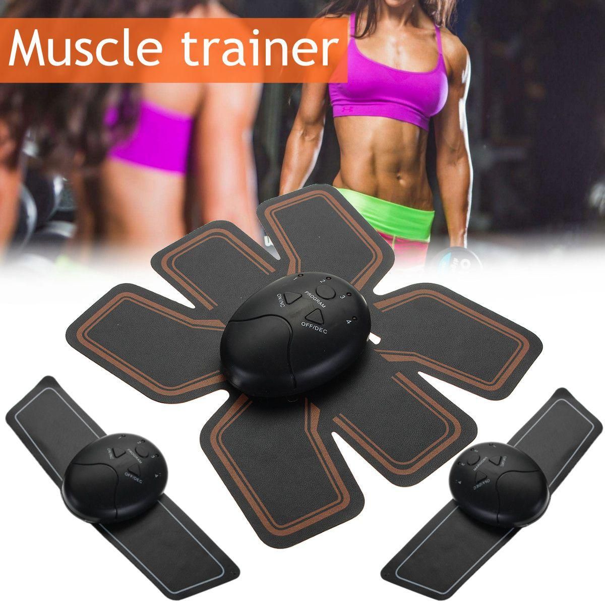 Muscle Trainer Abdominal Toning Toner ABS Smart EMS Fitness Belt Stickers UK - 3 main engine   yellow edge abdominal paste   2 arm stick