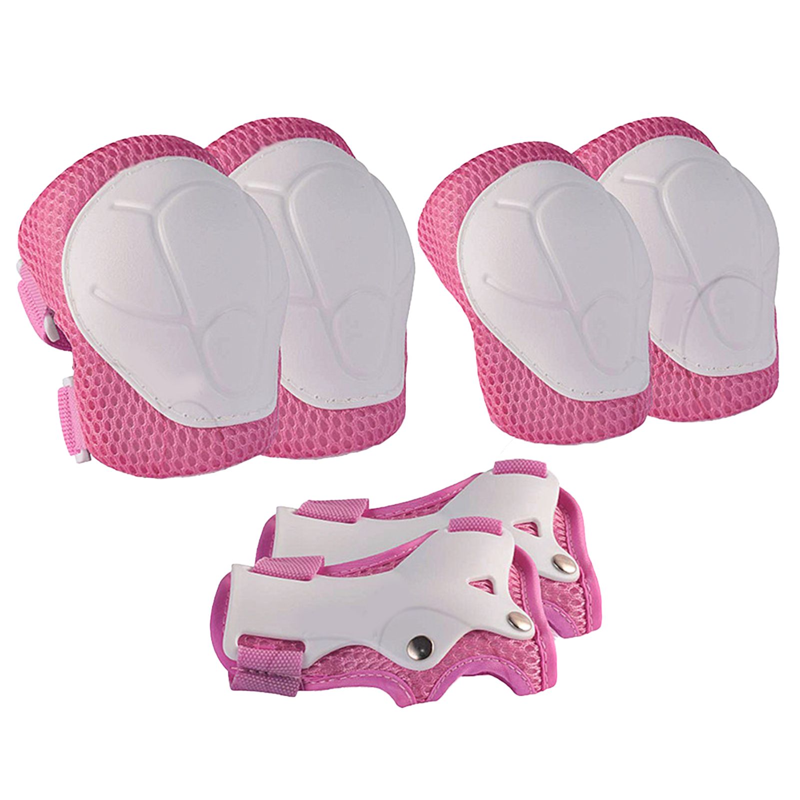 Kids Sport Protective Gears Hard Professional 6-in-1 Knee Elbow Wrist Guards Set