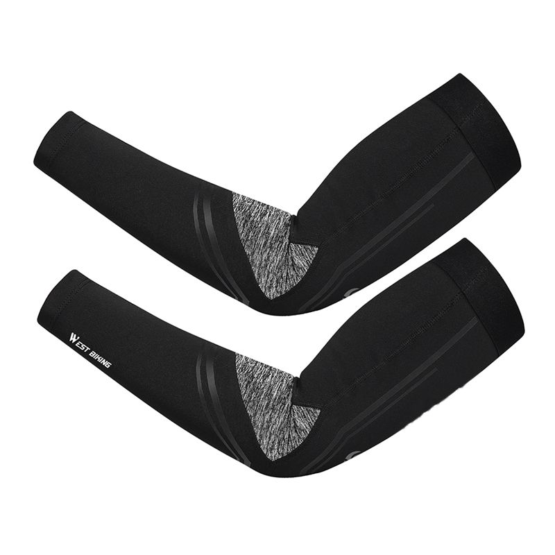 WEST BIKING Leg Warmers Black UV Protection Cycling Arm Warmer Breathable Bicycle Running Racing MTB Bike Leg Sleeve,M